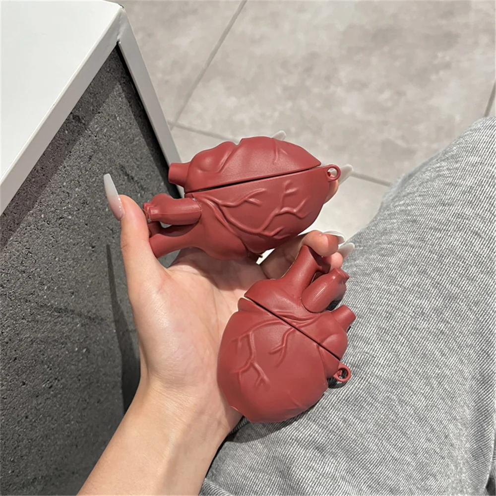 Heart Case For Airpods Pro 2 2022 2023 For Airpods 3 2 1 Wireless Headphone Protective Cover Creative 3D Heart Model