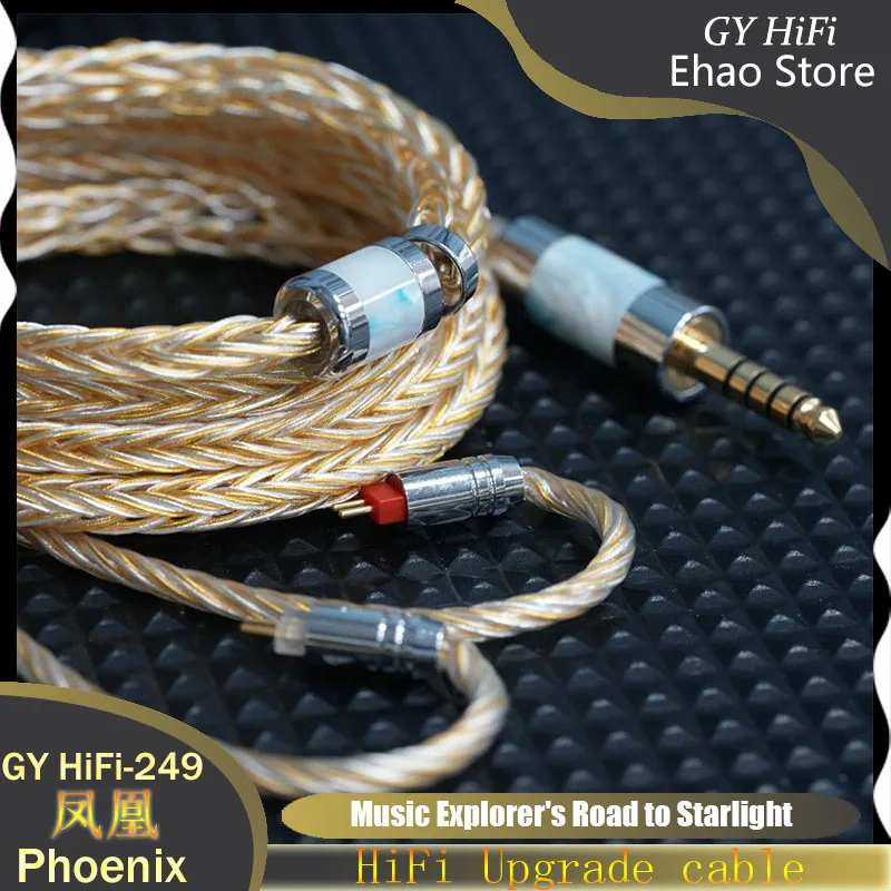 GY HiFi-249 Phoenix Hochauflösendes Gold Silber Palladium Kopfhörer IEM Kabel Draht 3,5/4,4 mm MMCX/2Pin 0,78 für Davinci Klanar 4U – Detail 17