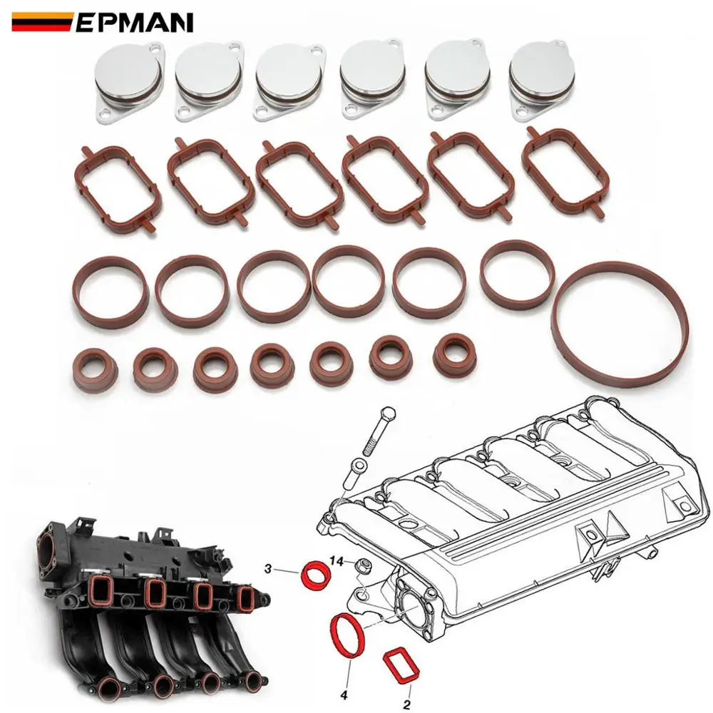 EPMAN 6 x 33MM Diesel Swirl Blanks Flaps Repair Delete Kit With Intake Gasket Removal Repair Kit For BMW M57 TKYD811A