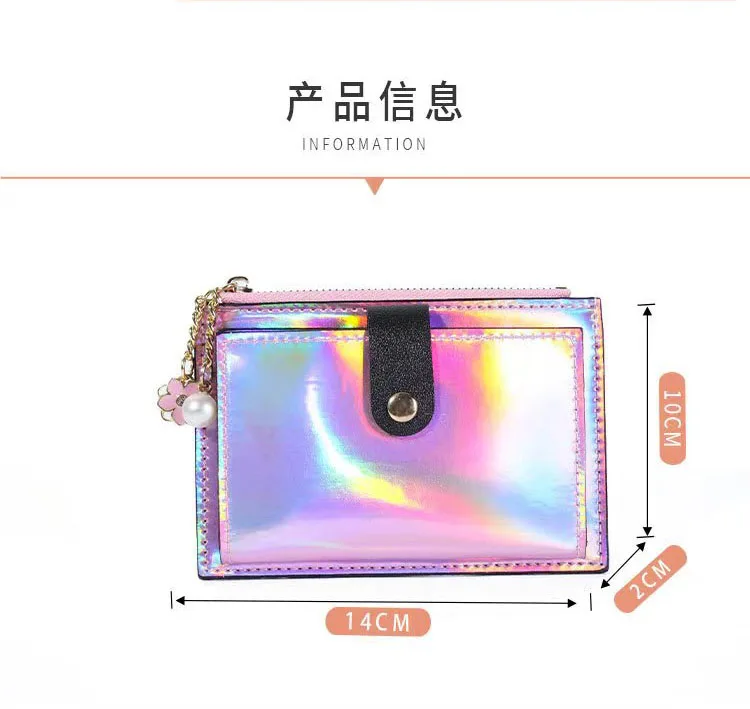 Ultrathin Minimalist Credit Card Bag Coin Purse Wallet Patent leather highlights Card Bag