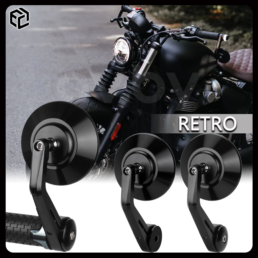 

Круглые мотоциклетные зеркала из алюминиевого сплава в стиле ретро для Triumph Speed Twin/Triident/Bobbber/ Bonneville/Rakiet/Truxton