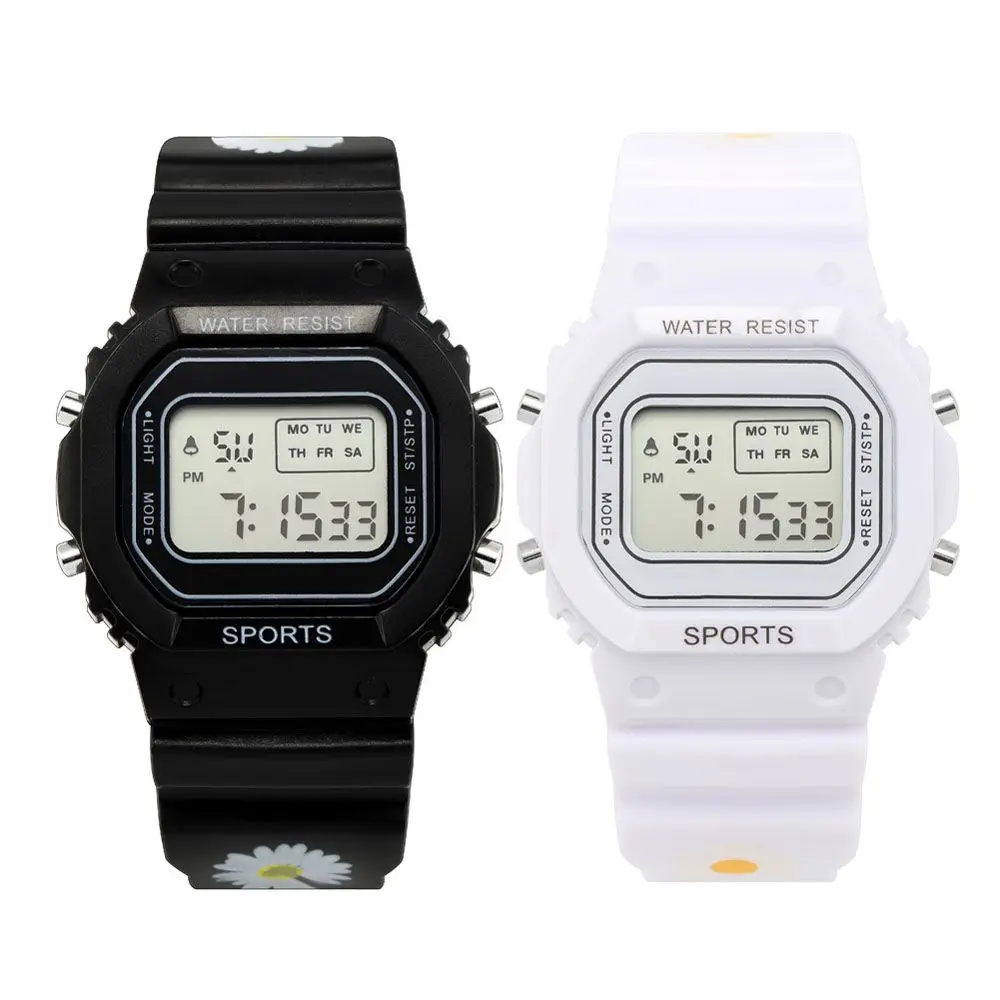 Унисекс, повседневные спортивные часы для студентов, регулируемые наручные часы, светодиодные цифровые часы, женские и мужские электронные часы, часы для пар