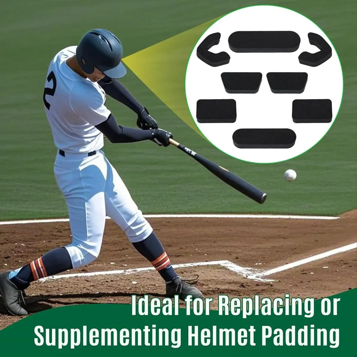 AA14 Universal Helmet Padding Fit Kit for Batting and Catchers Helmets, Replacement Pads for Baseball/Softball Players