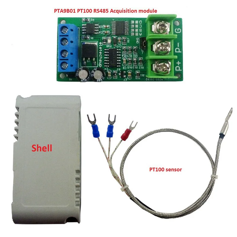 3X DC 8-25V PT100 Platinum Thermal Resistance To Temperature Converter RS485 Modbus RTU RTD Sensor Module Kit PTA9B01-BCBW