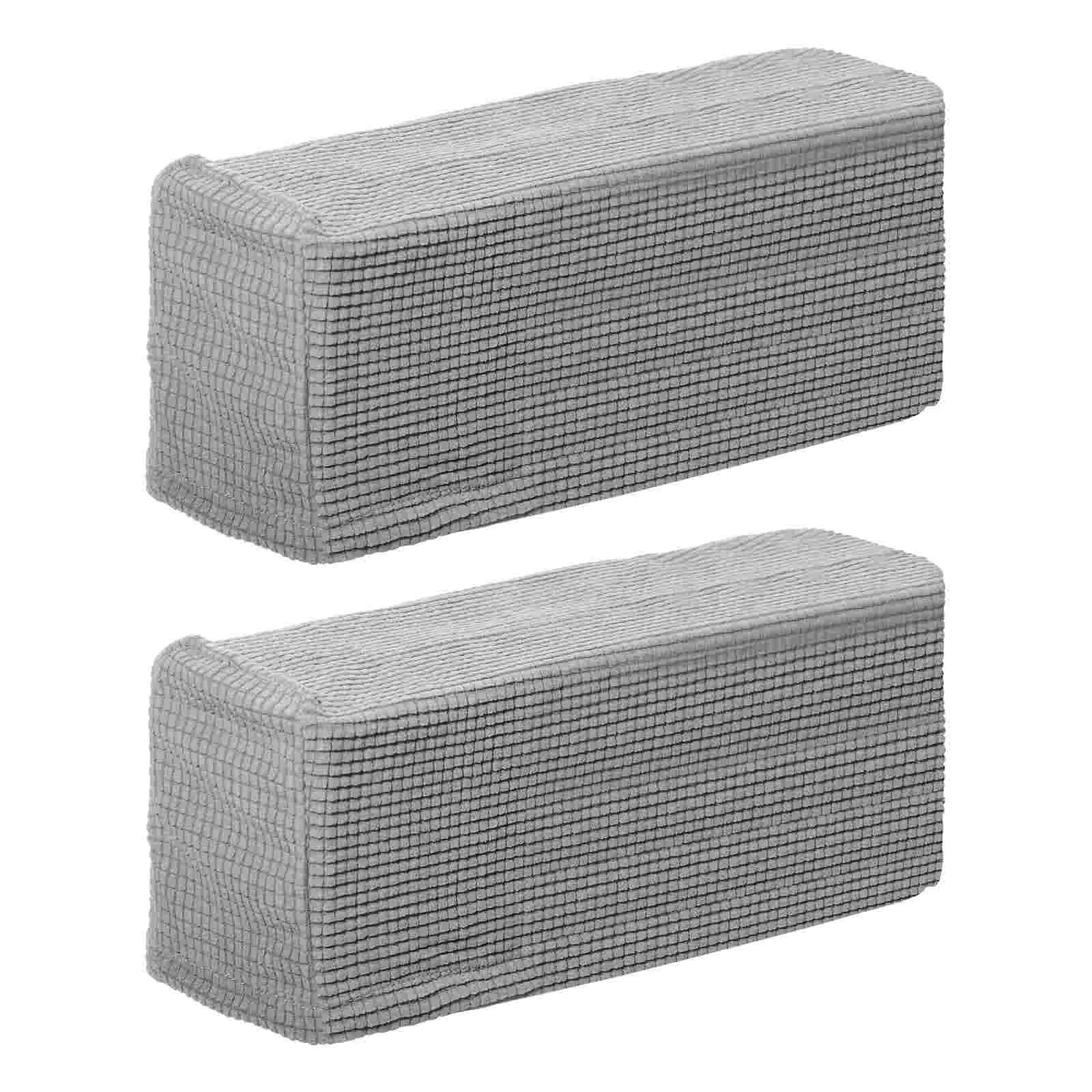 2 Pcs Couch Armrest Cover for Sofa Covers Chairs Stretch Slipcover Recliners Light Grey Office