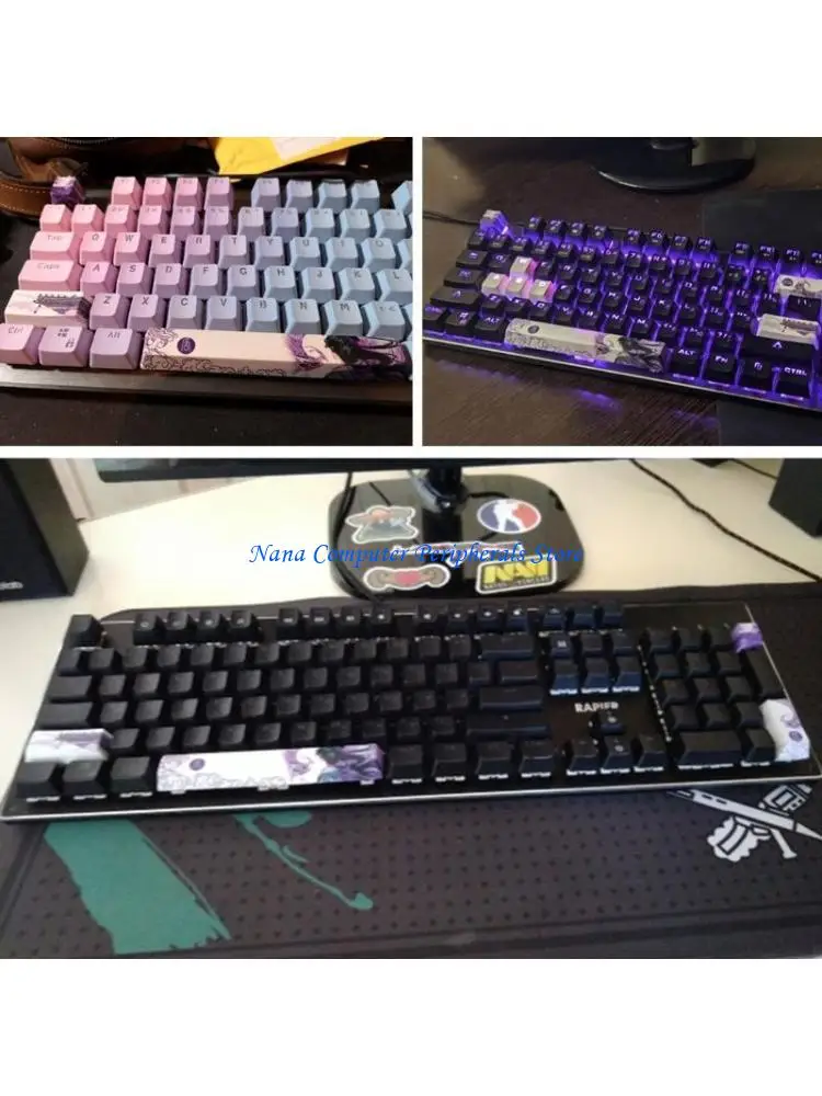 F68C 6.25U Five Sides 4 keys Dye-subbed Keycap ESC Space Bar Entre Keys PBT OEM