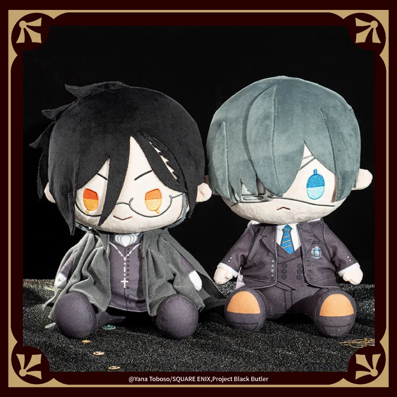 

Плюшевые куклы-чиби Aniplex Black Butler: Себастьян Майклис и Сиэль Фантомхайв (из арки «Школа-интернат»), сидячие, аниме-подарки для фанатов