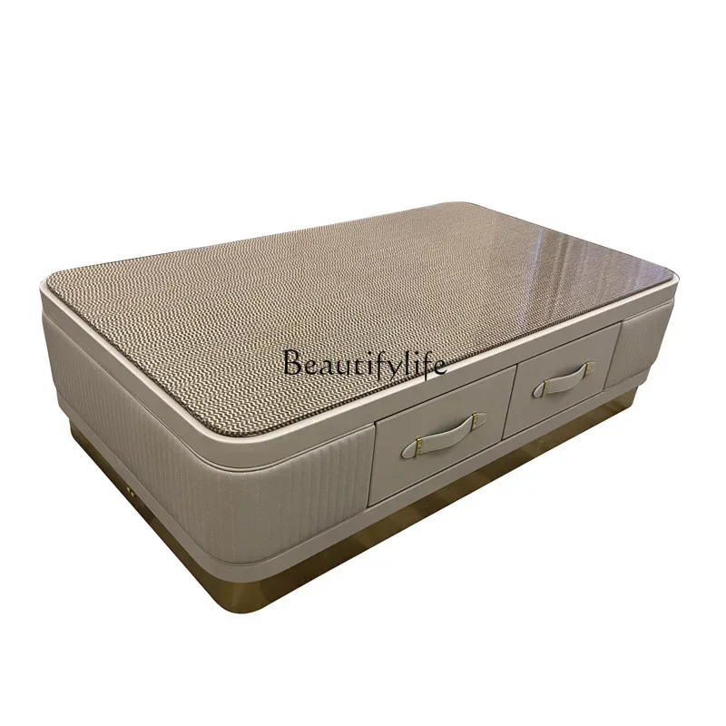 

ld38Italian light luxury solid wood coffee table modern villa suite living room tea table