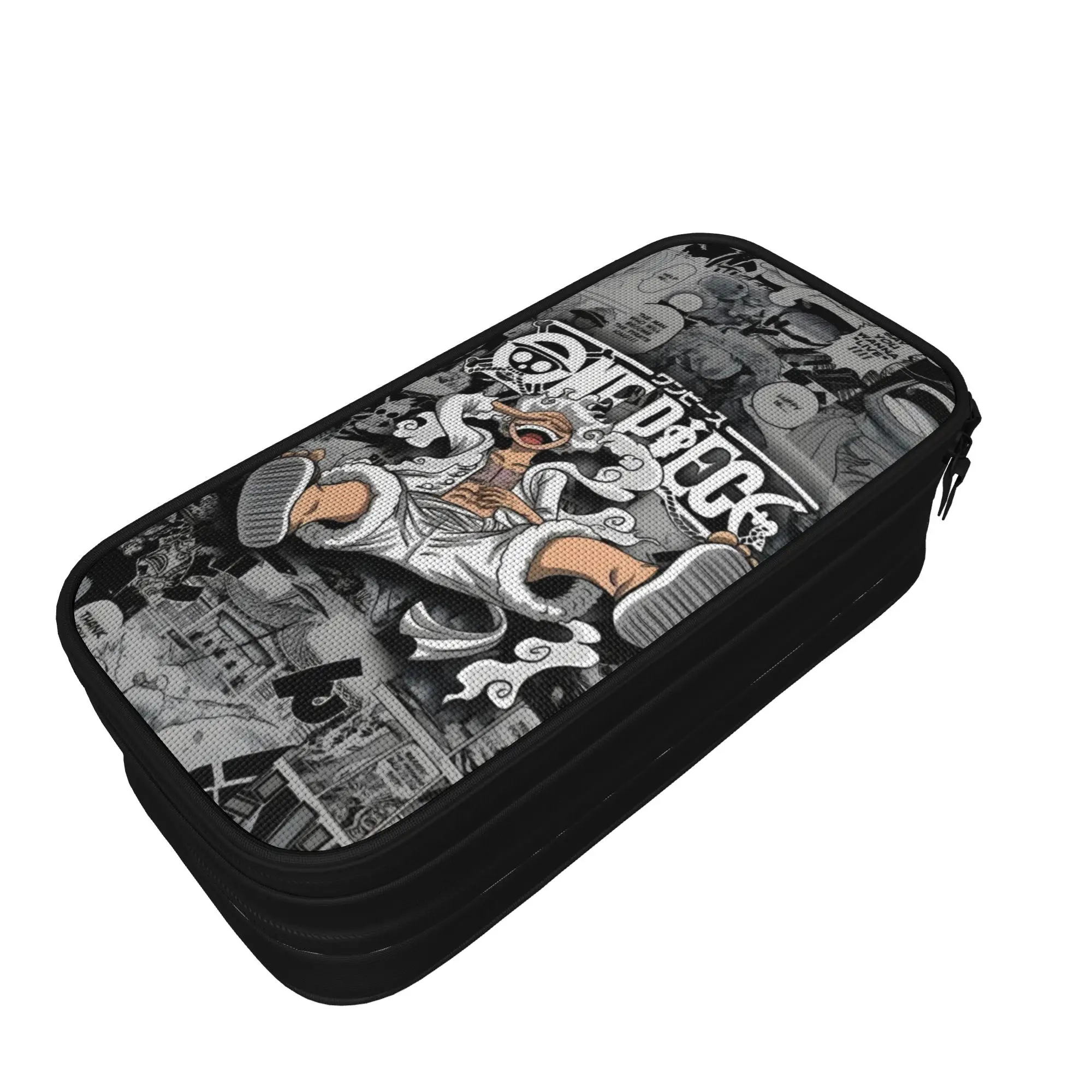 Custom Kawaii One P-Pieces Luffy Manga Pencil Case for Girl Boy Large Storage Manga Pencil Pouch Stationery view 3