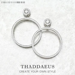 Round Drop Earrings,Europe Style Glam Fine Jewerly For Women Gift In 925 Sterling Silver