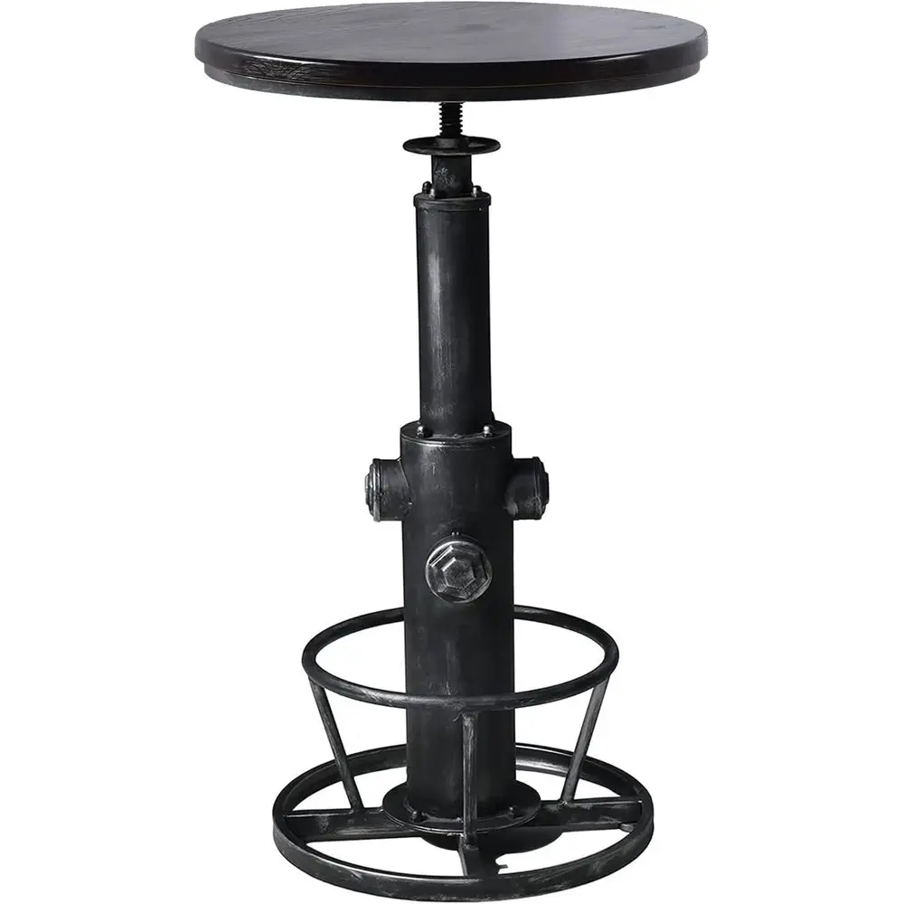 

Промышленный барный стол с регулируемой высотой 38,6-48,4 дюйма, поворотный, круглый, с столешницей из орехового дерева диаметром 23,7 дюйма, металлический, деревянный, для офиса, кофейни, бистро, паба