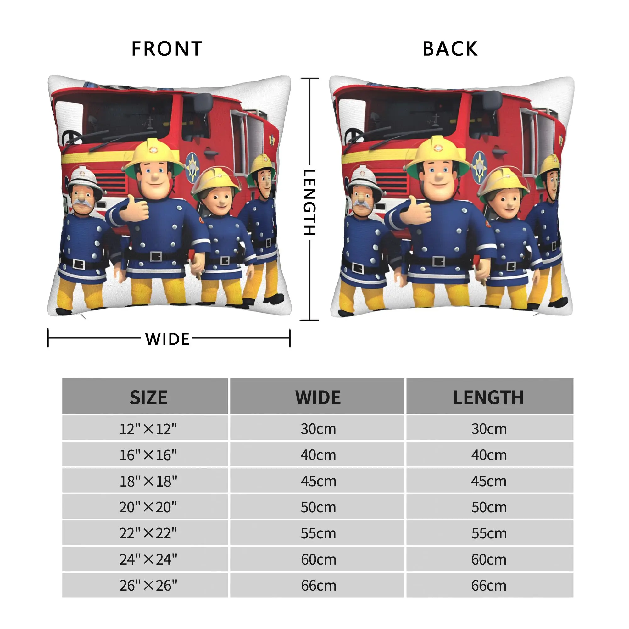 Fireman Sam Firefighter Pillow Case  Comfy Pillow Cover Fashion Pillowcases For Chair Sofa Home Decor