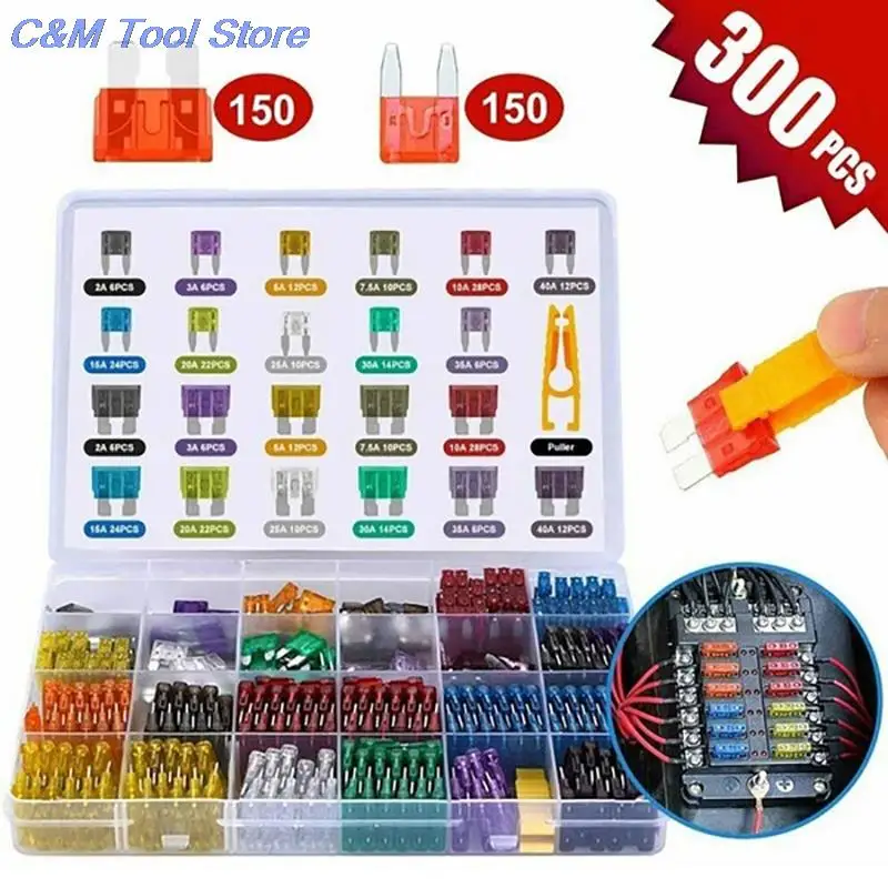 300/120/60Pcs Truck Blade Car Fuse Kit The Fuse Insurance Insert Auto Accessorie