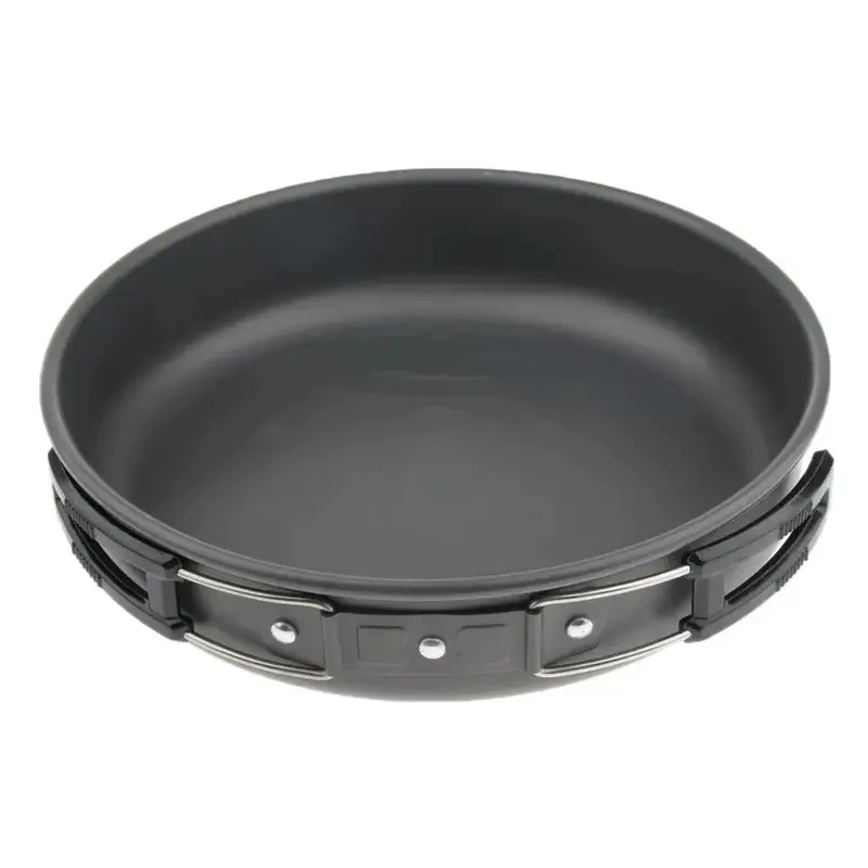 Aluminiowe naczynia kempingowe, przenośna patelnia kempingowa, naczynia kempingowe, zastawa stołowa, sprzęt kempingowy, naczynia kempingowe