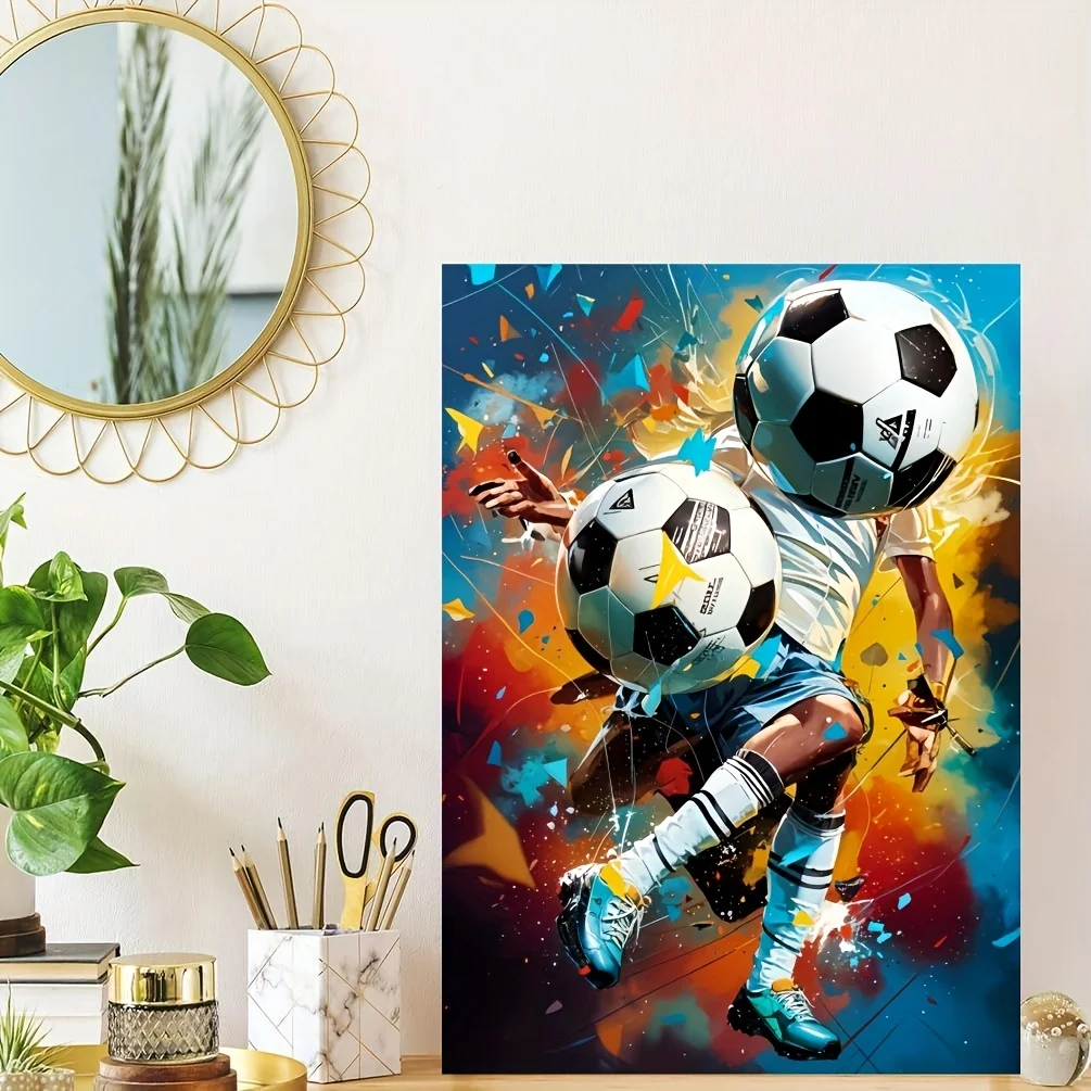 サッカーをテーマにした1000ピースのパズル - 頑丈で高品質な厚紙製で、活気のあるサッカー選手のデザインが特徴です。