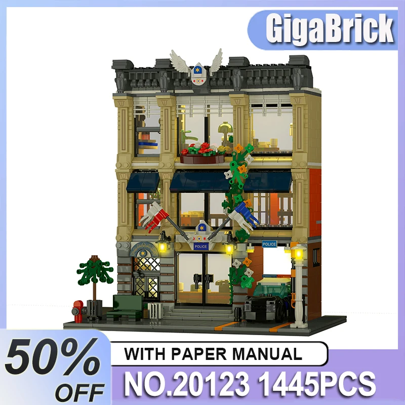 

Высокое качество XMORK 20123, MOC, детальная ретро модель полицейского участка, строительные блоки, кирпичи, игрушка-головоломка, рождественские подарки для взрослых и детей