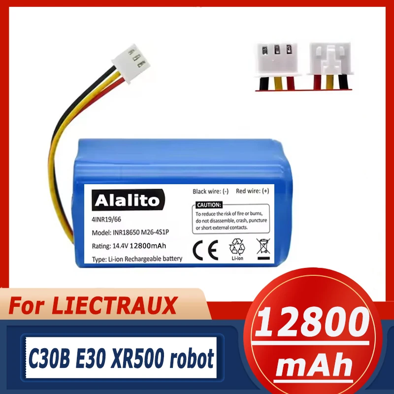 14,4 В C30B аккумулятор E30 для робота-пылесоса LIECTROUX C30B XR500 E30 18650 14,8 В 2800 мАч/12800 мАч литий-ионный аккумулятор