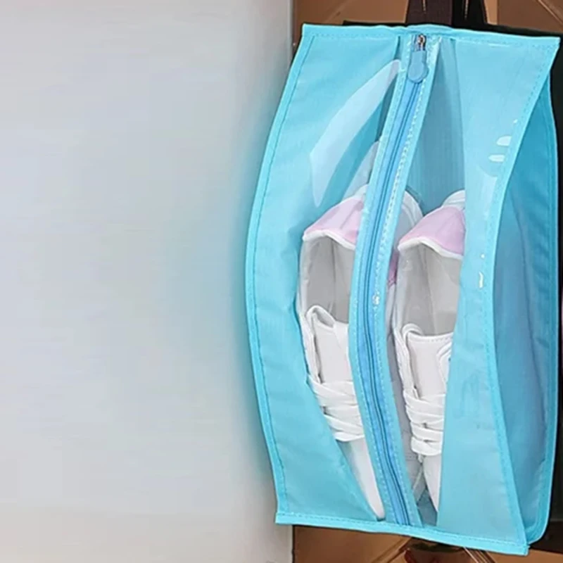 1PCS Portable Shoe Storage Drawstring Eco Storage Bag for Sundries Travel Makeup Bag Waterproof Transparent Plastic Storage Bag