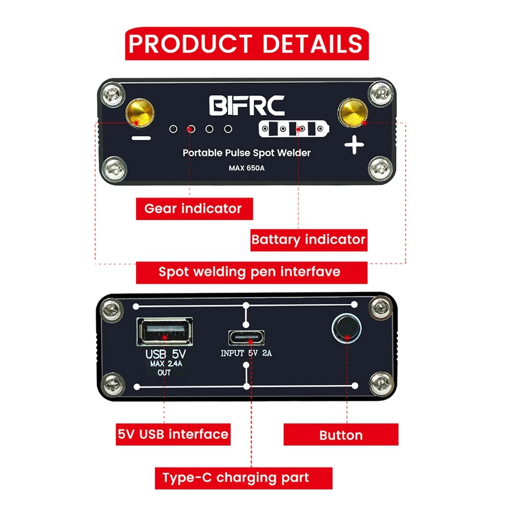 DH20 Pro+ DIY Spot Welder Handheld Portable Mini Spot Welding Machine with Quick Release Pen for Nickel 18650 Battery