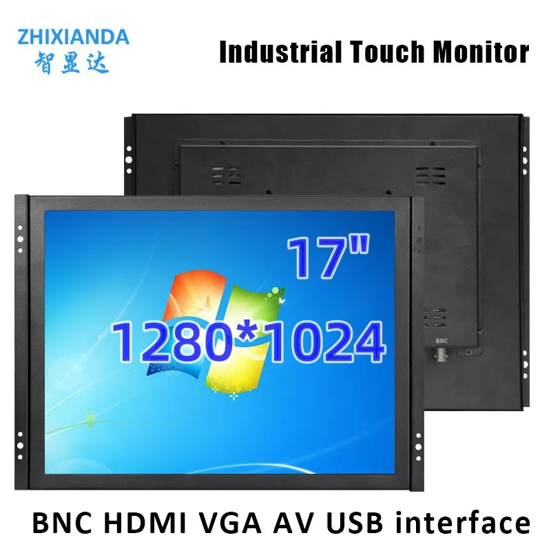 

Zhixianda 17 Inch Open Frame Monitor 1280*1024 Capacitive Resisitive Touch Screen LCD Display With AV BNC VGA HDMI USB Interface