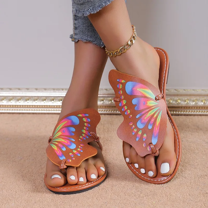 Summer Women's New Luxury Sandals Flat Bottom Fashion Slippers