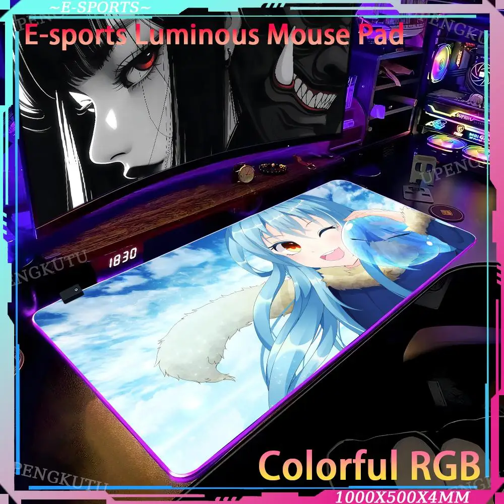 RGB anime pad Mouse Pad RGB Desk pad RGB gaming mouse pad R_reborn_as_a_Slime game mouse Computer desk accessories