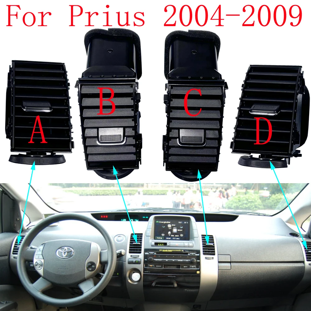 

Левый или RHD для Prius 2004-2009, вентиляционные отверстия для приборной панели Toyota Prius 2004-2009, насадка для выхода кондиционера, вентиляционное отверстие
