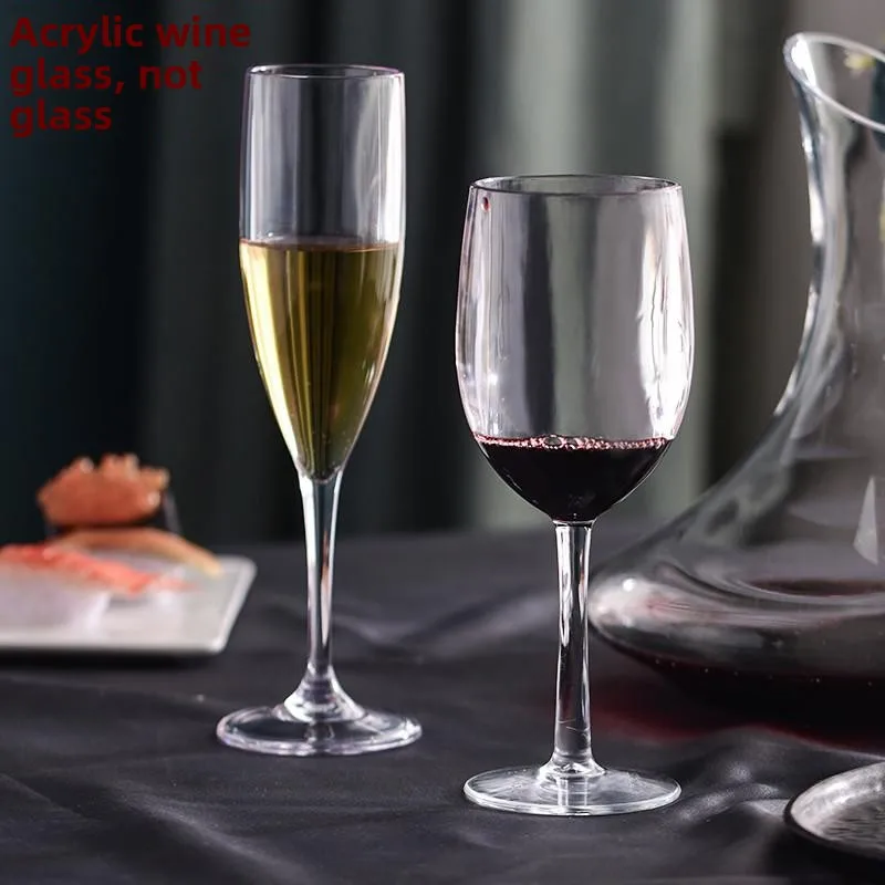 

Japanese Sle Transparent Acrylic Wine Glasses oproof High Footed Champagne Cotails Cups Home Use Plastic Glasses