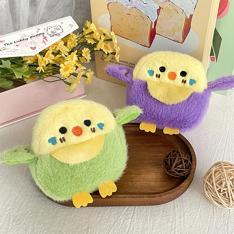 S 1Pcs New Data Cable Bag Earphone Storage Bag Cute Plush Bird Wallet Mini Cartoon Coin Money Bag Pendant