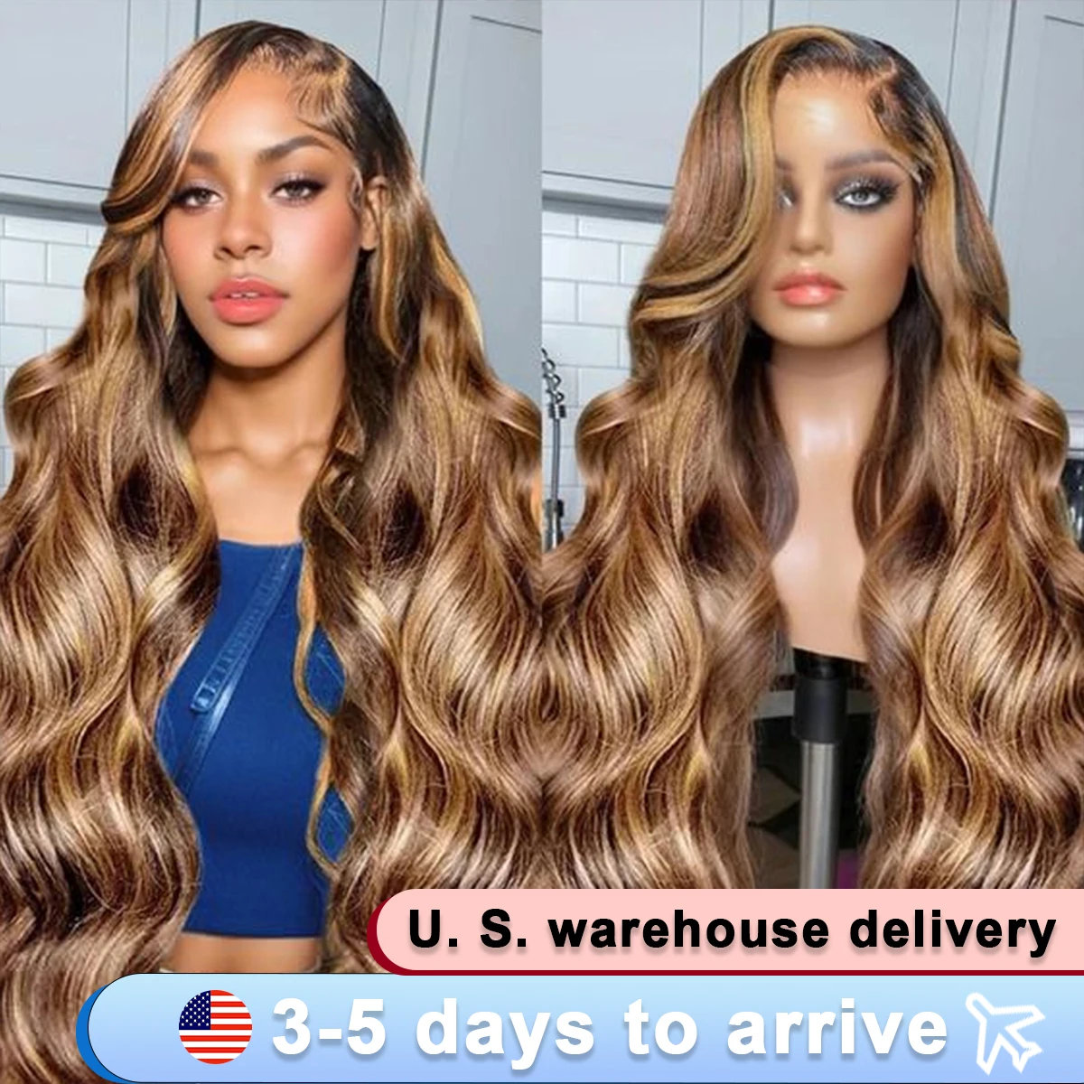 210 Density PrePlucked 4/27 Ombre 30 40 Inch 13x4 13x6 HD Lace Frontal Wig Human Hair Brazilian Body Wave Wigs For Women