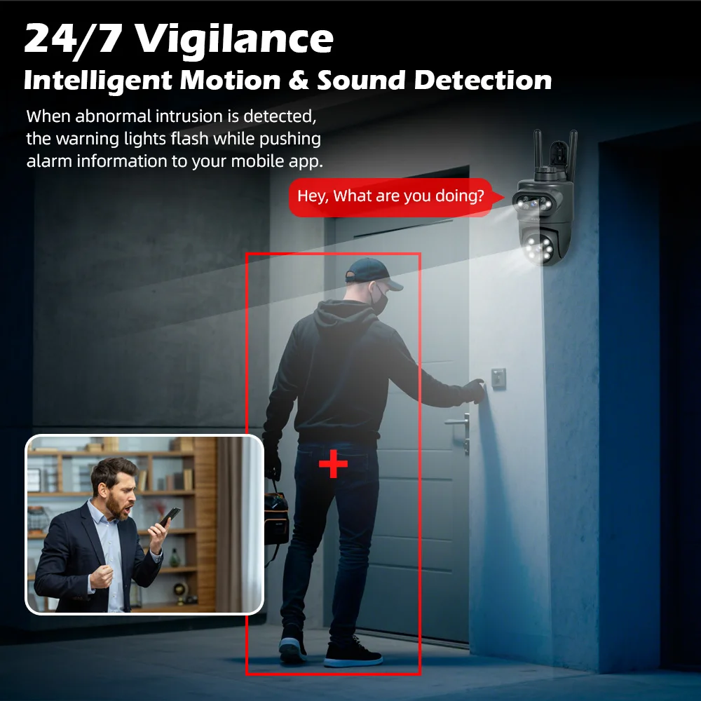 KERUI PTZ 10MP 5K Dual Objektiv WiFi IP Kamera Outdoor Tuya Smart Home Sicherheit CCTV Video Überwachung Menschlichen erkennung Drahtlose