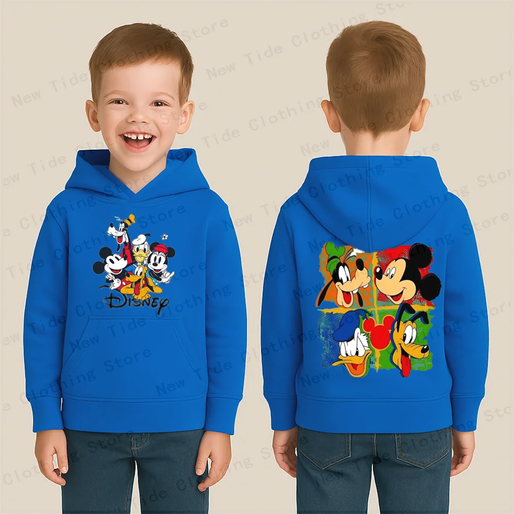 

2025 Mickey Mouse Printed Cotton Casual Hooded Sweatshirts Women Men Soft Warm Pullover Hoodies Trendy Everyday