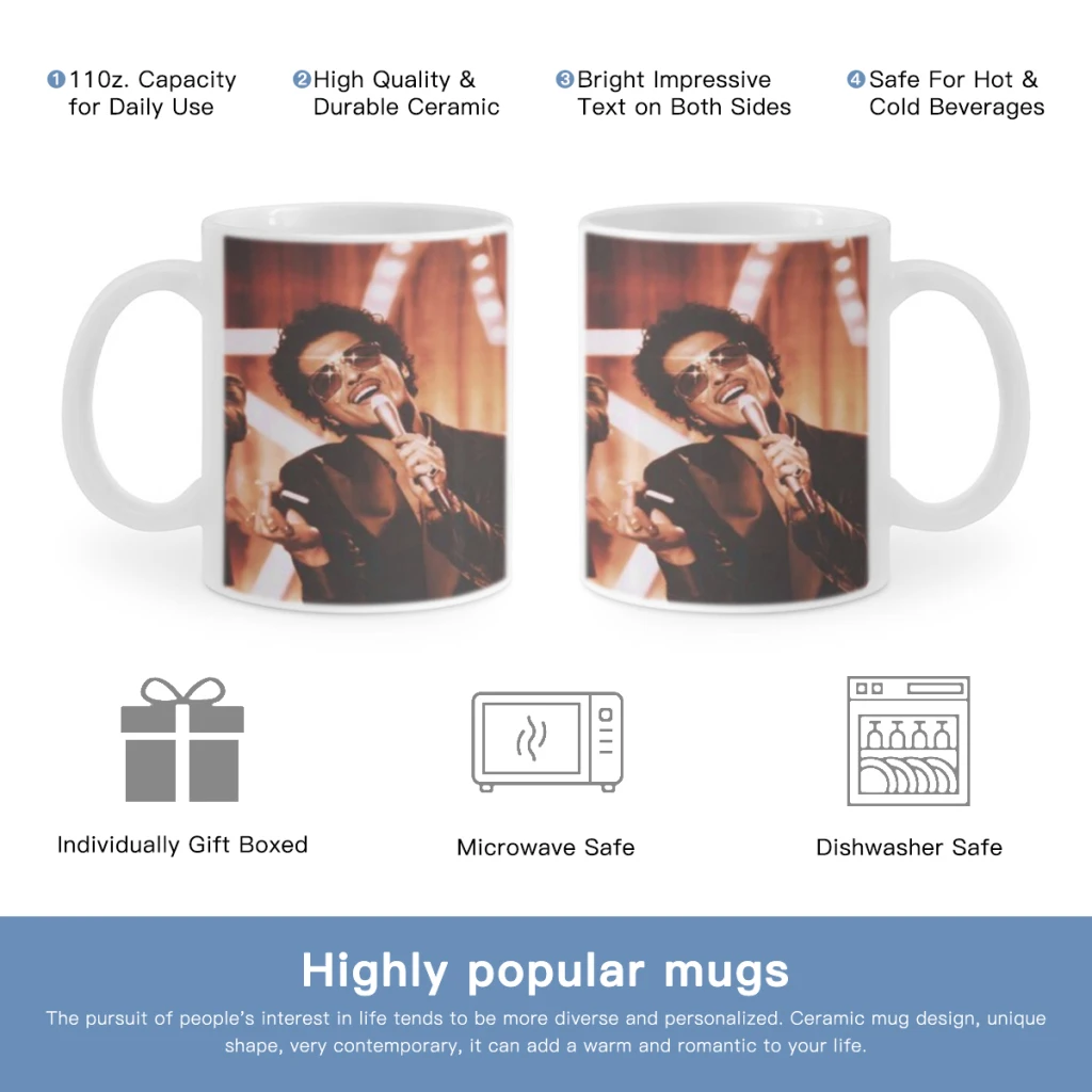 Singer B-Bruno Mars Anime Free shipping Coffee Cups Ceramic cups creative cups and cute mugs Personalized Gift Cup For Tea