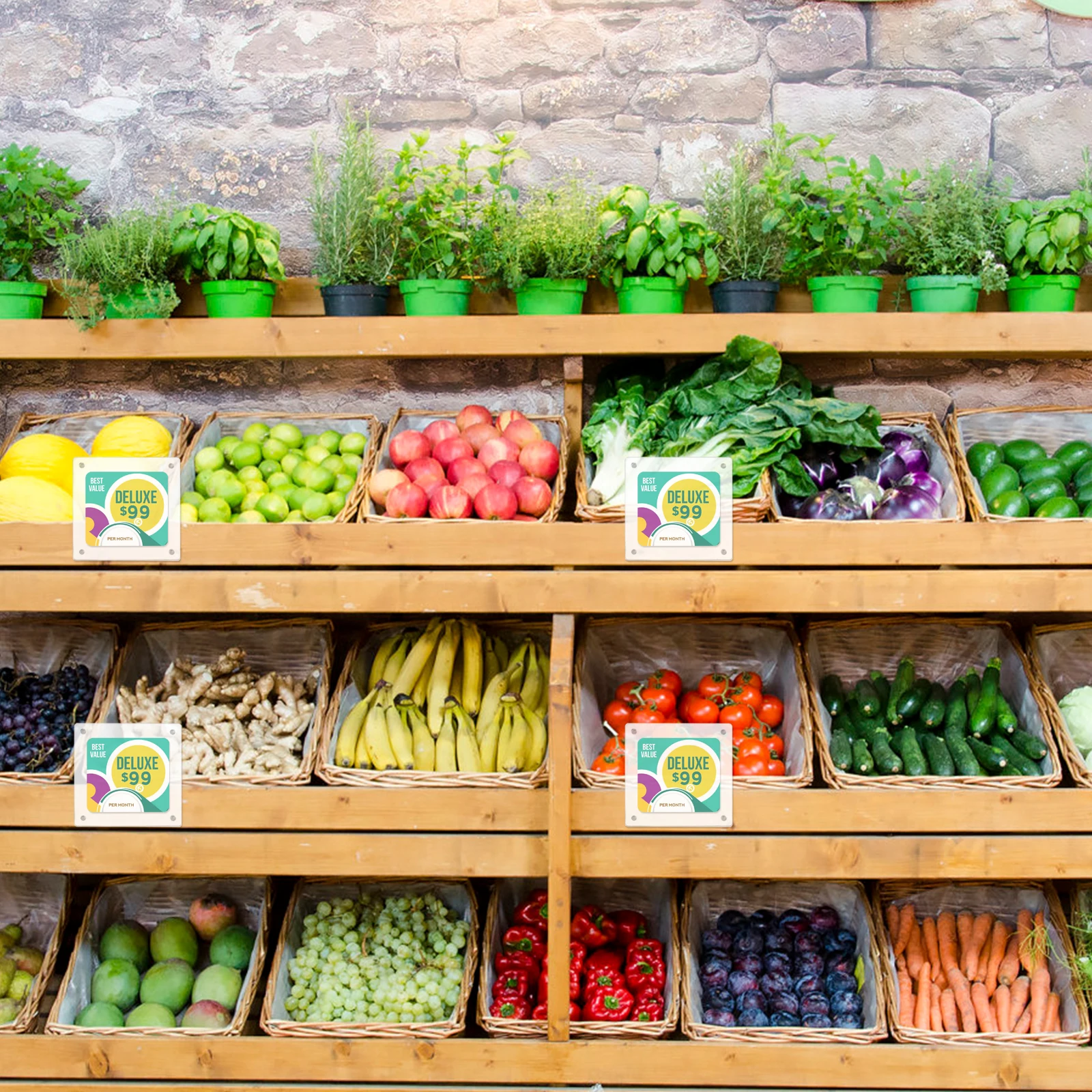 Acrylic Desktop Sign Stand Price Tag Display Rack Paper Label Advertising Clip Practical Display Holder For Merchandise