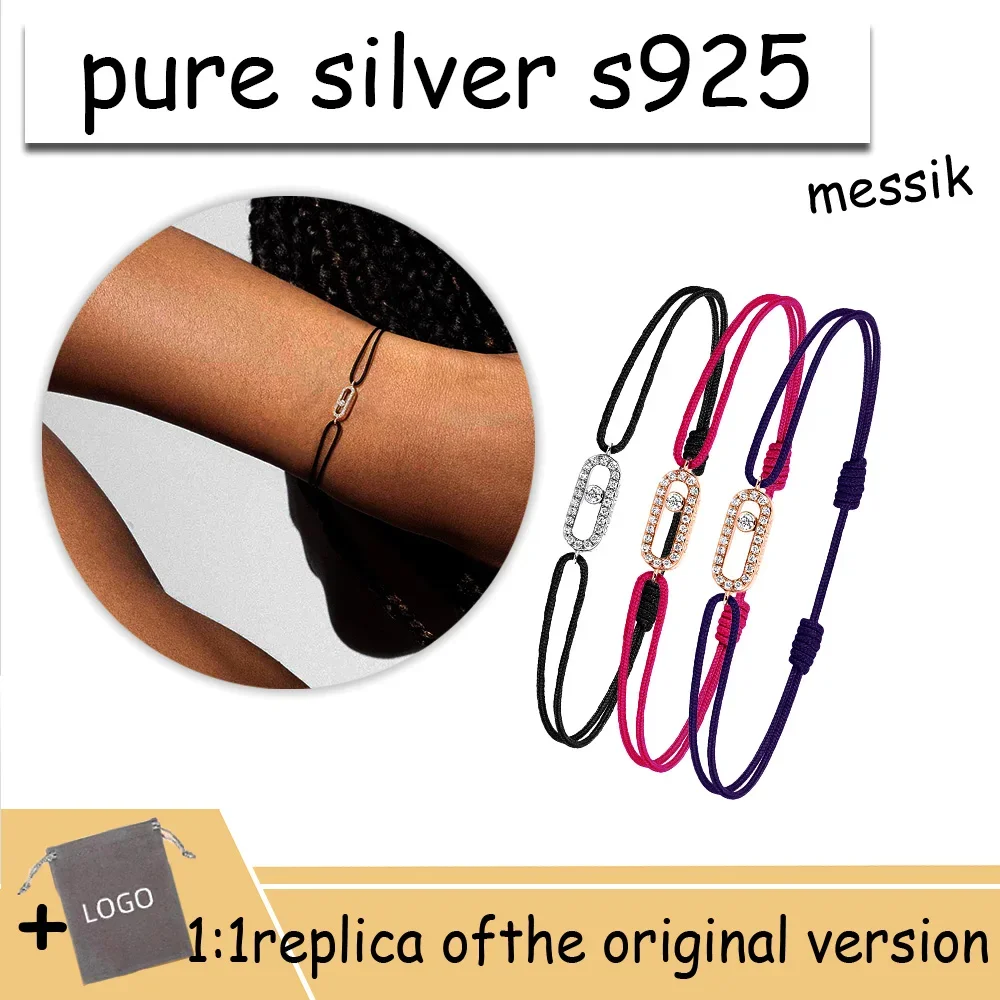 Move Color Bracelets Messica S925 Pure Silver Classic Fashion Accessories Luxury Jewelry for Women, High Quality Party Gifts