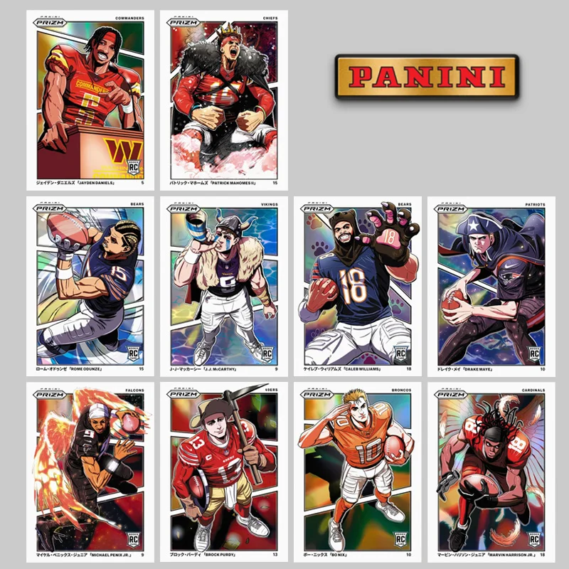 

Panini Diy Homemade 2024 Prizm Manga Vertica Nfl Jayden Daniels Patrick Mahomes Ii Bo Nix Rugby Star Коллекционные карты Подарок Коллекционировать