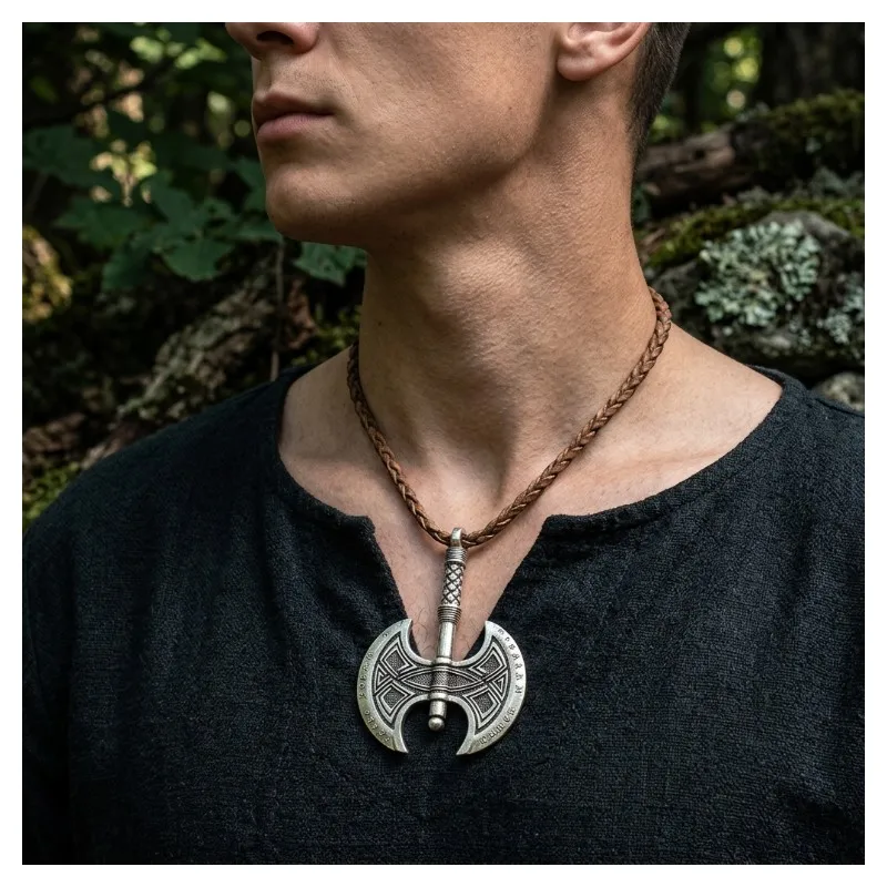 Buy 4 Get 1 Free SheCrown 68x40mm 15g Big Pendant is forged into a quiet Axe It no longer cleaves through jungle and flame Mens