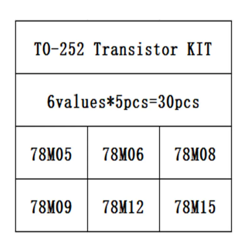 6Kinds*5PCS=30PCS TO-252 Transistor Kit 78M05 78M06 78M08 78M09 78M12 78M15 each 5PCS 100% original new