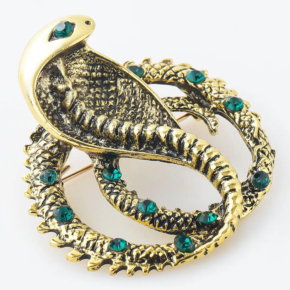

Cobra Brooch Pin Snake Shape Rhinestone Clothing Accessory For Dresses Bags Hats Scarves Women Fashion Lapel Pin Durable