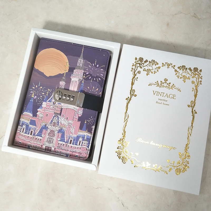 New Cute Password Book with Lock Diary Thickened Creative Hand Ledger Student Notepad Stationery Notebook A5