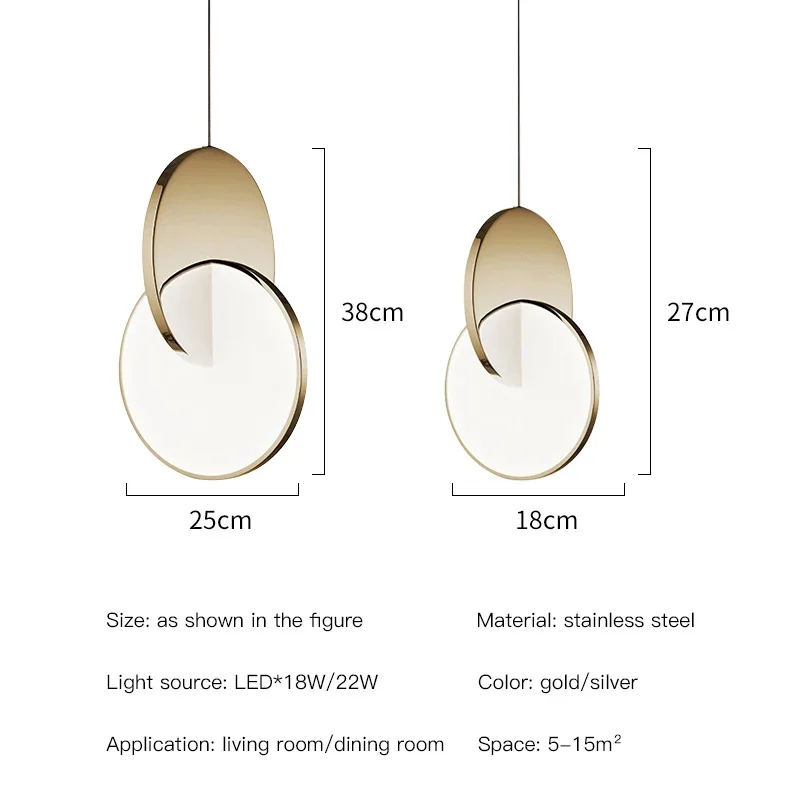 Modern Simple LED Pendant Lamp For Bedroom Bedside Dining Room Living Room Aisle Design Decoration Chrome Small Chandelier Light