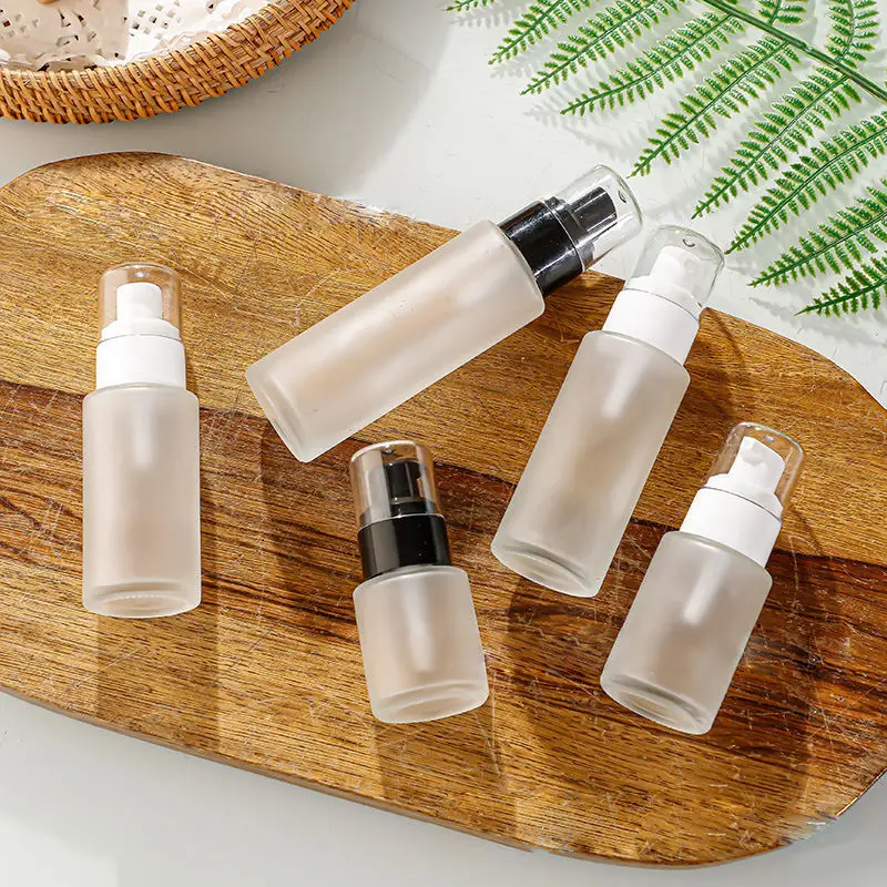 

20ml-120ml Frosted Clear Glass Bottles Oils Spray Atomizer Lotion Pump Cleaning Portable Cologne Sprayer Pump Cosmetic Packaging