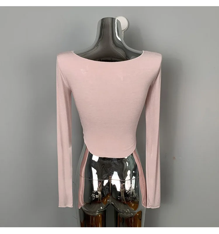 Koreanisches Sommer-T-Shirt für Damen, schmal geschnitten, mit Rundhalsausschnitt, einfarbig, lässig, schlicht, sexy, durchsichtig, kurzärmelig, Oberteil für Frauen – Detail 16