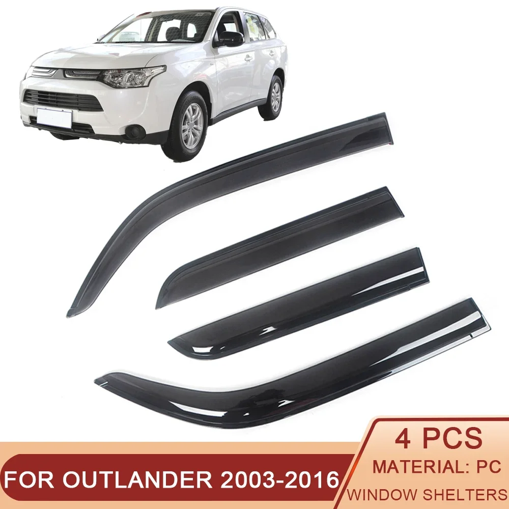 

For Mitsubishi Outlander Sport ASX 2010-2019 Black Car Side Window Visor Guard Vent Awnings Shelters Rain Guard Door Ventvisor