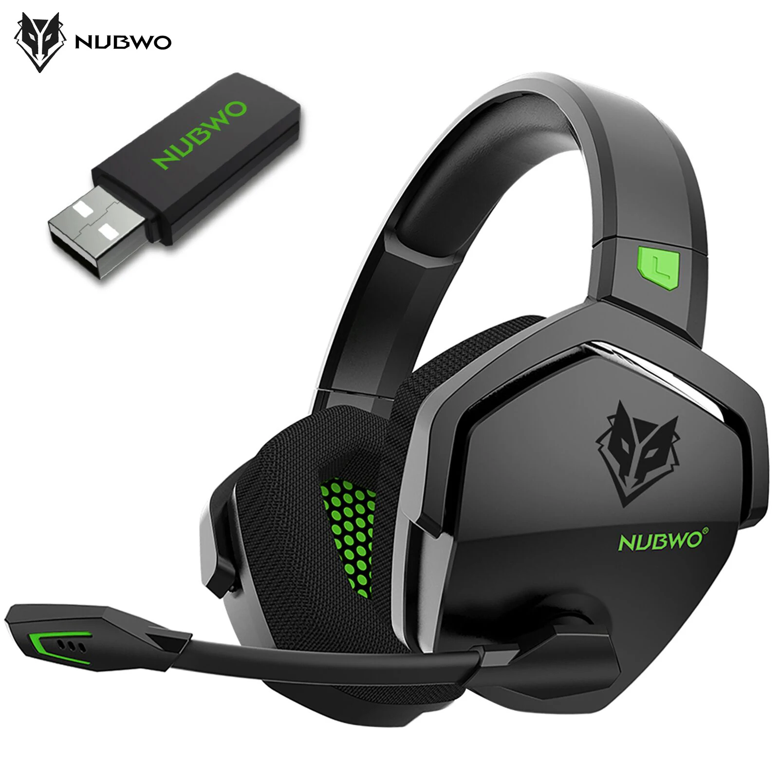 

NUBWO G06 Wireless Gaming Headset for PS5 PS4 PC Laptop Over Ear Headphones with Mic 2.4G BT Wireless/Wired Headset for Games