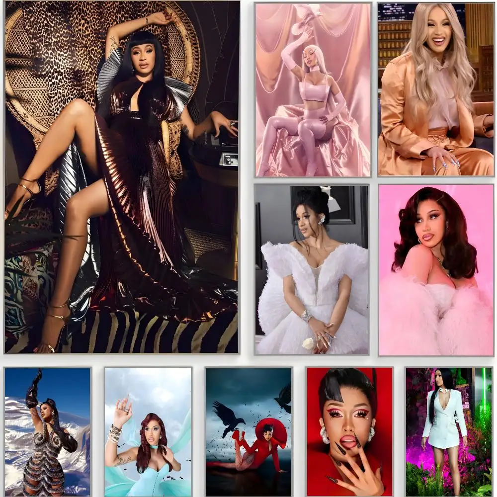rap singer c-cardi b Poster Classic Wall Art  Home Decor  Peel and Stick Unframed
