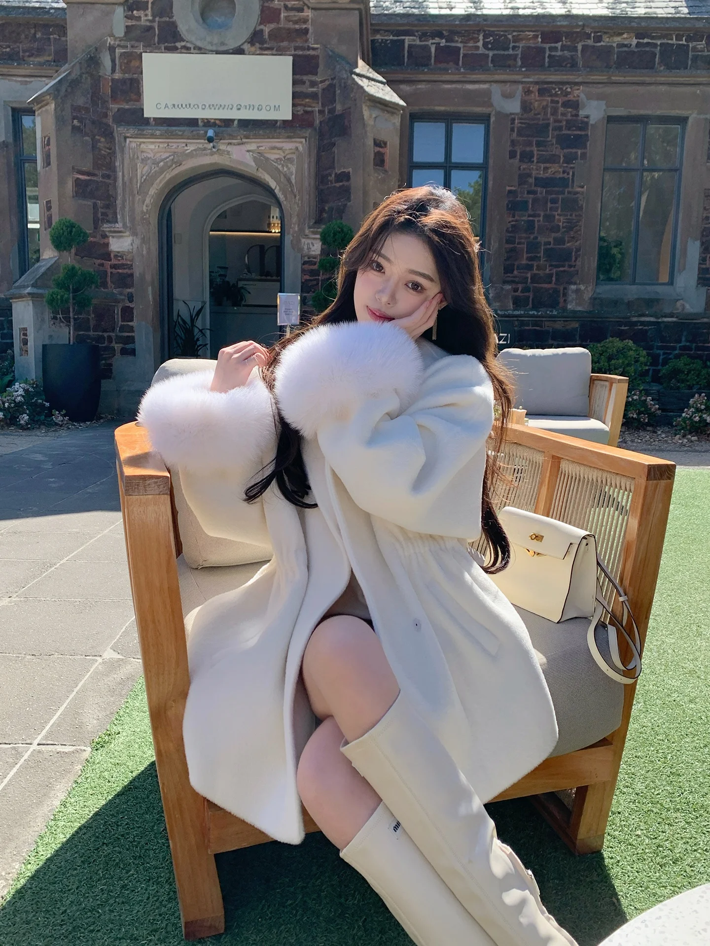 

Экологичное женское пальто из искусственного меха ByYou: роскошное длинное пальто из имитации норки с кожаными вставками, зимняя верхняя одежда