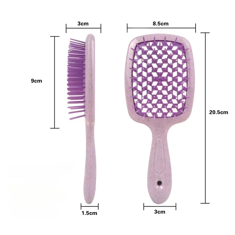 Square Grid Hollow-out Massage Comb Anti-static Dry and Wet Dual Use Fluffy Hair Home Hair Styling Combs Detangling Hair Brushes