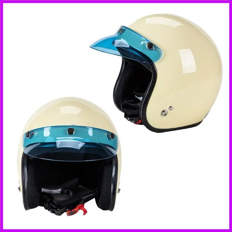 R9CC Retro Open Face Helmet Visor 3-snap Design for Scratch Resistant UV Protected