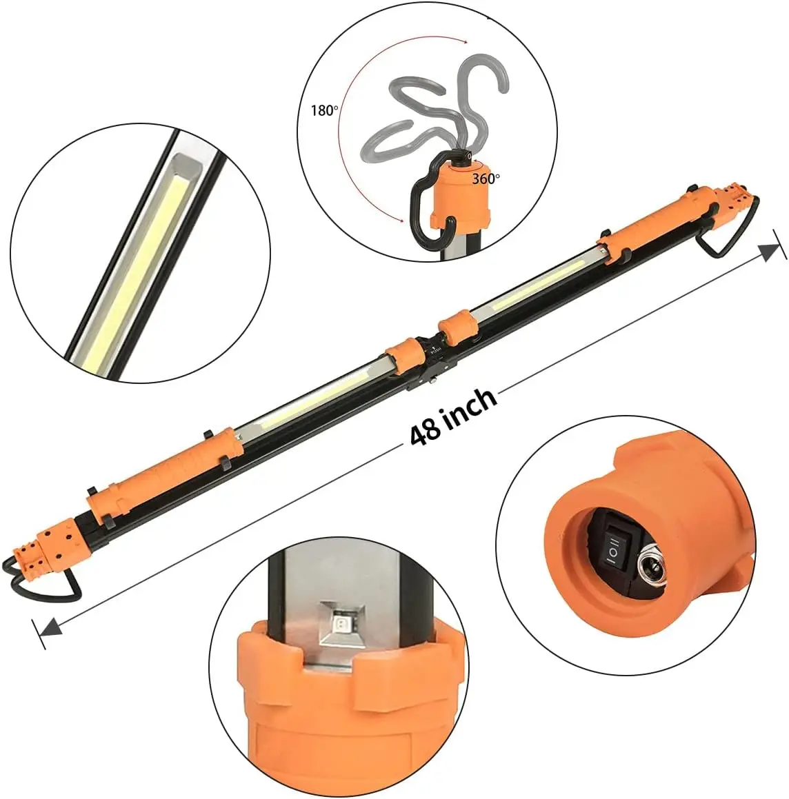 AAIN Work Light,1500LM Bright LED Work Lights,8000mAh Rechargeable Magnetic Underhood Work Light,Cordless Battery Powered Mechan